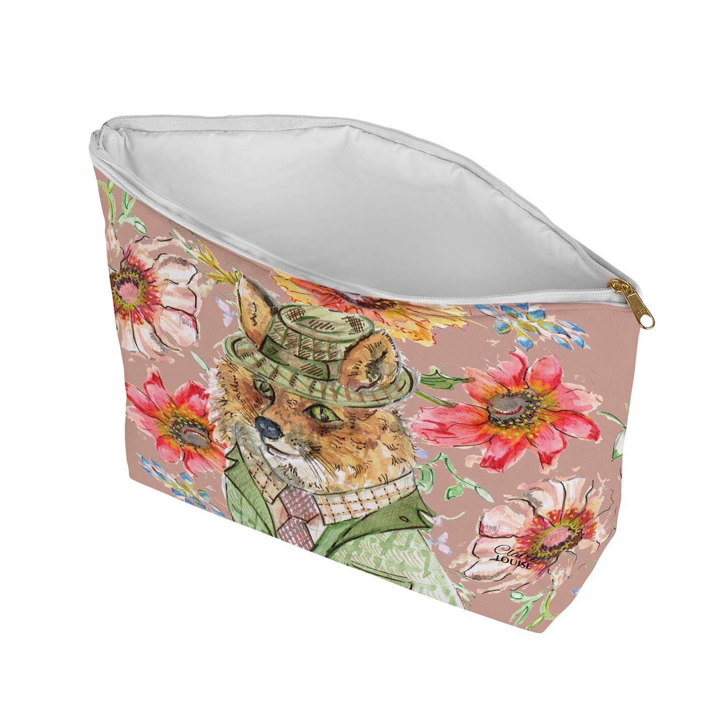 Cottage Floral Fox Cosmetic Bag