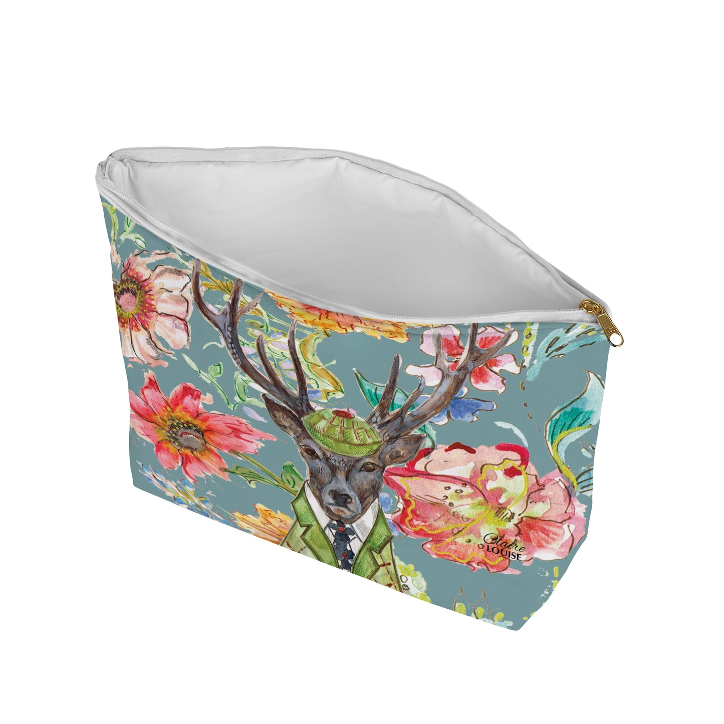 Cottage Floral Stag Cosmetic Bag
