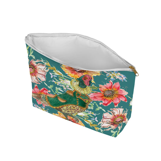 Cottage Floral Ornate Pheasant Cosmetic Bag