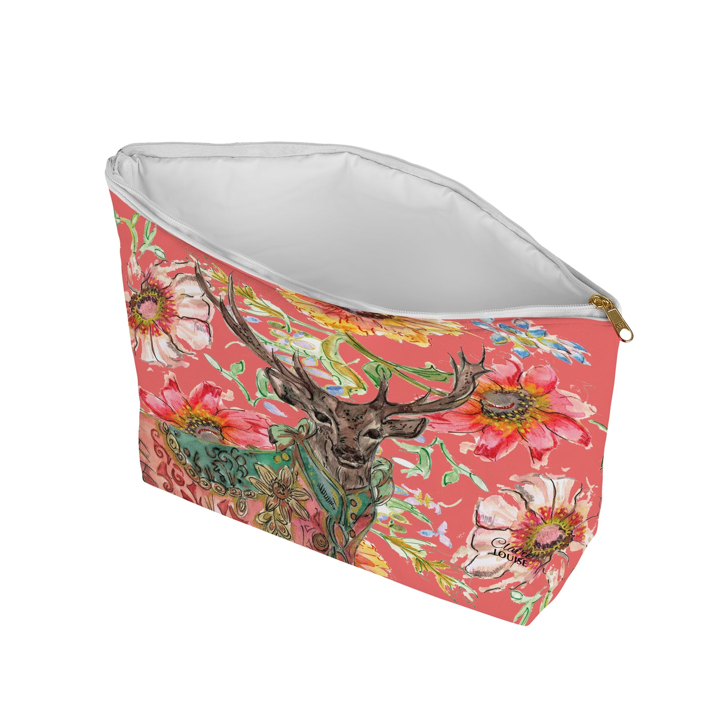 Cottage Floral Ornate Stag Cosmetic Bag