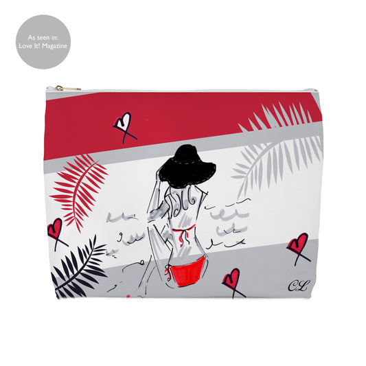 Girl On The Beach Cosmetic Bag