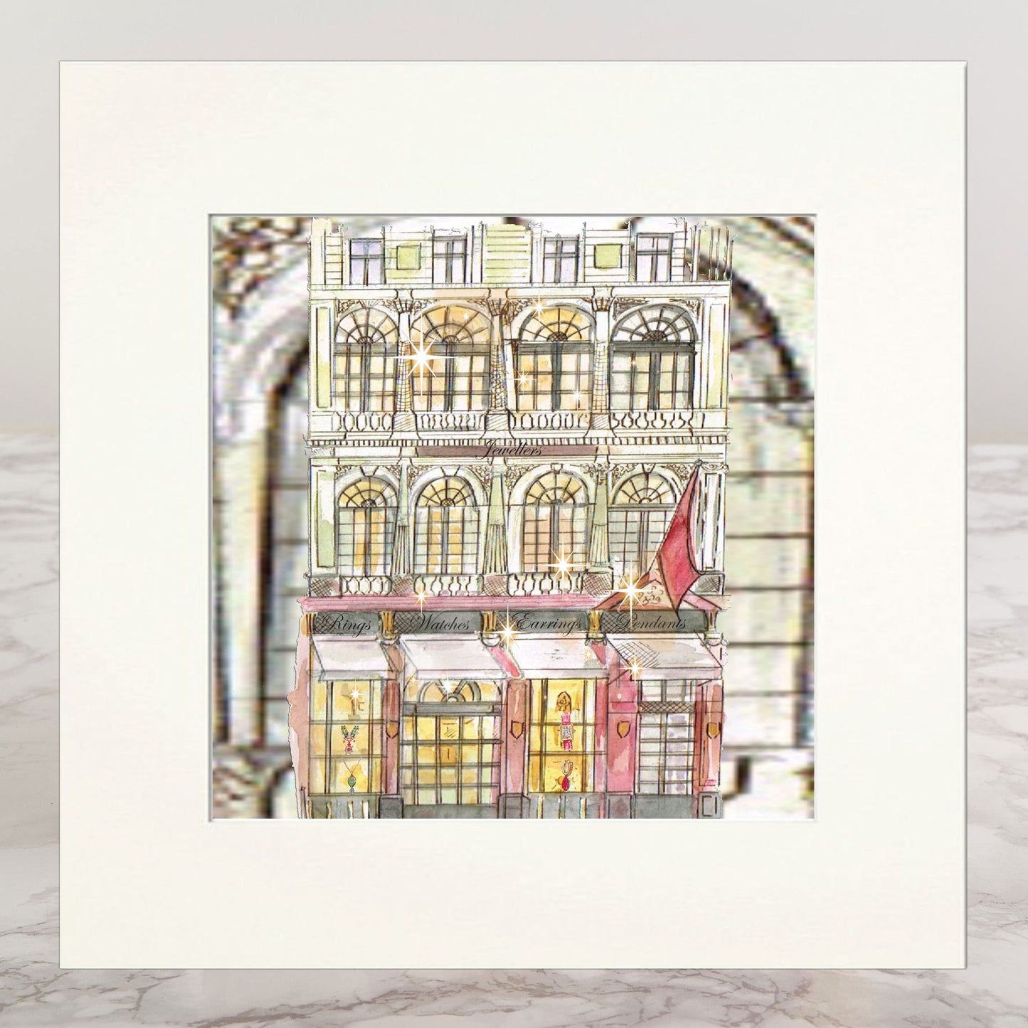 Cartier Jewellers Inspired Mounted Print