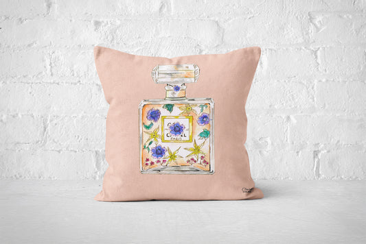 Pink Perfume Bottle Cushion
