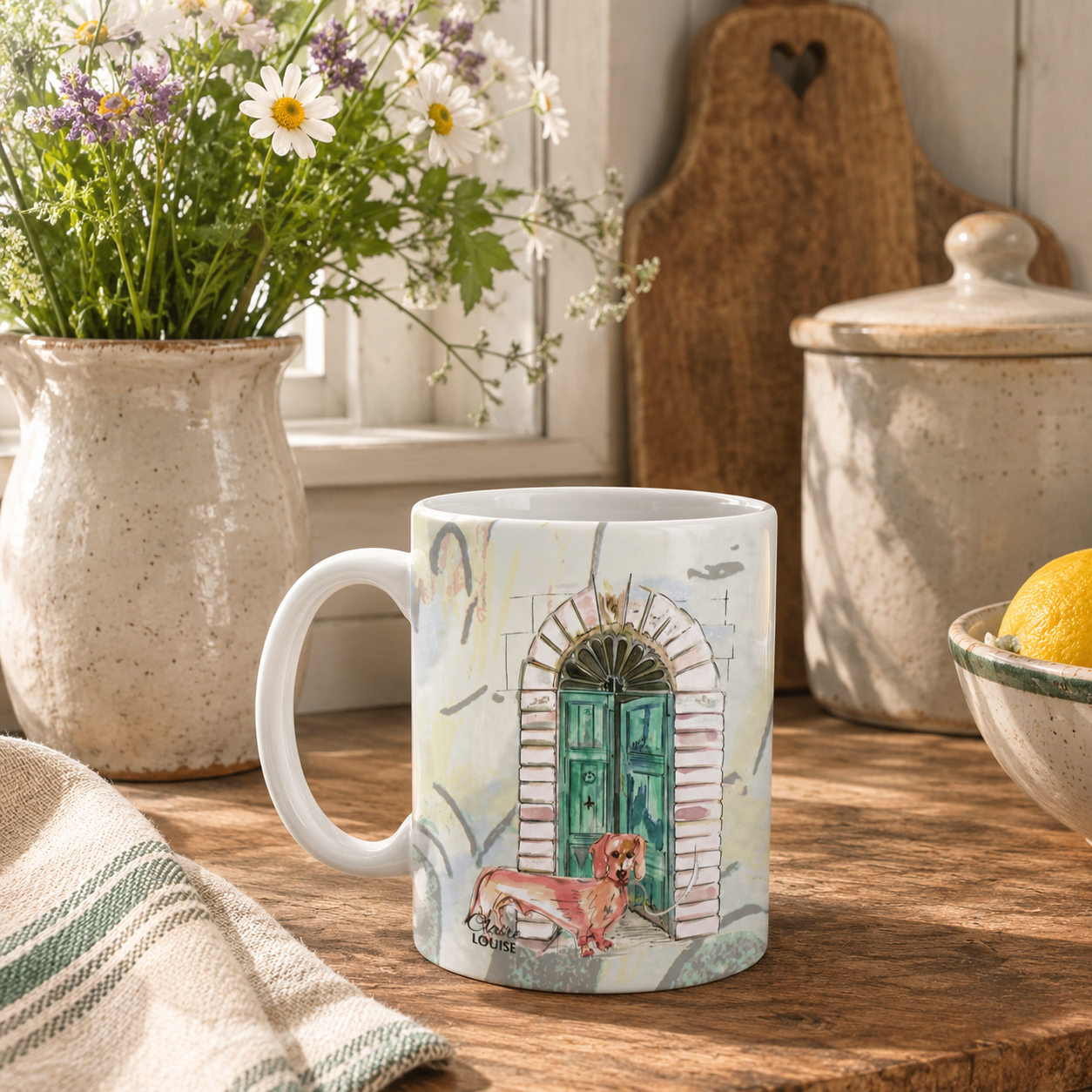 At Home With Dachshund Ceramic Mug