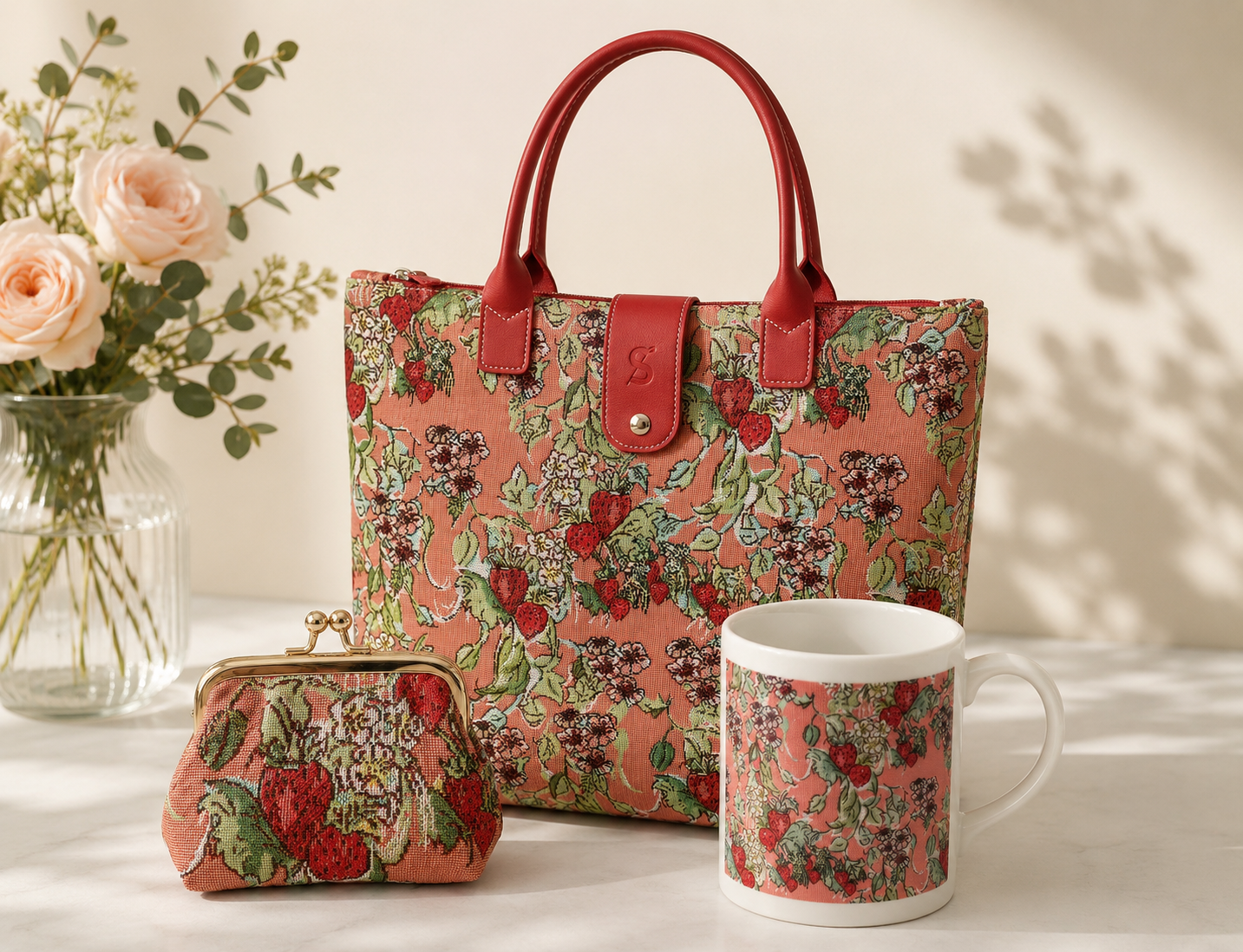 Wild Strawberry Foldable Bag