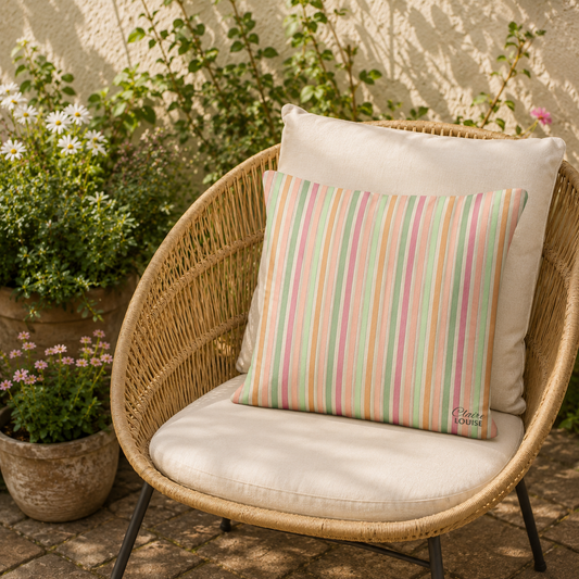 Peach Stripe Outdoor Cushion