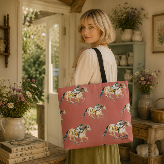 Horse racing double sided print shopper