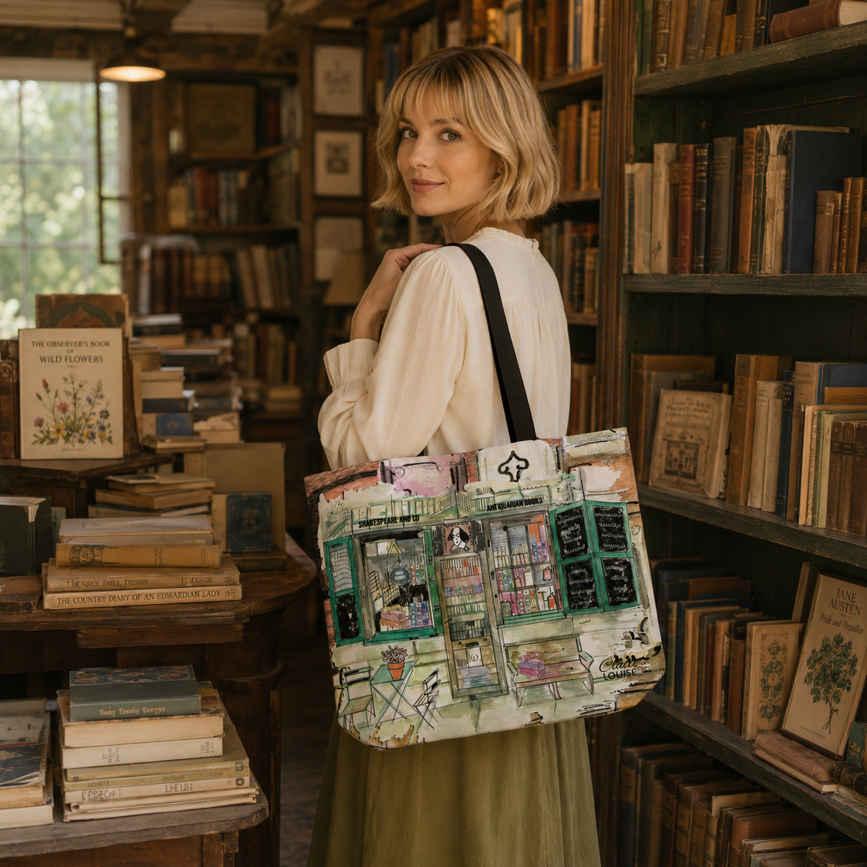 The Bookshop double sided print shopper