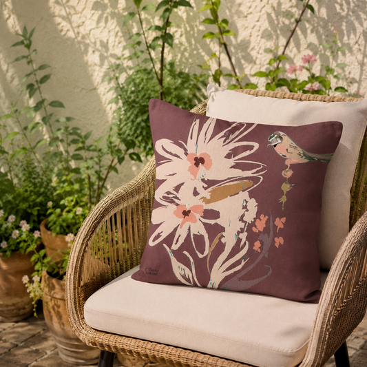 Flora Pop Mahogany Cushion