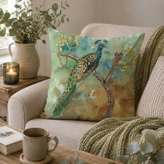 The Garden Peacock Cushion