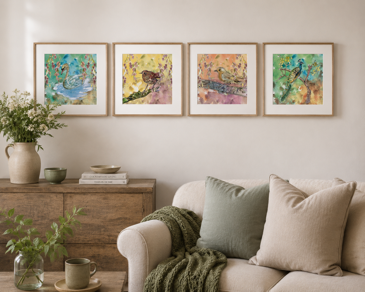 The Swan Garden Mounted Print