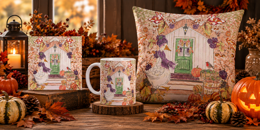 Autumn Welcome Ceramic Mug | Country Cottage & Pumpkin Mug | Autumn Gift