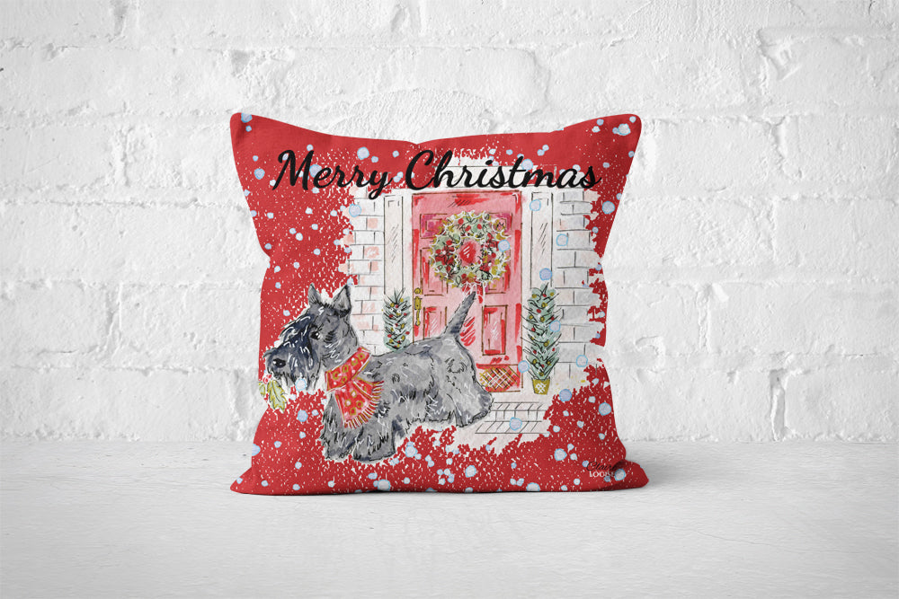 Christmas Scottie Dog Cushion