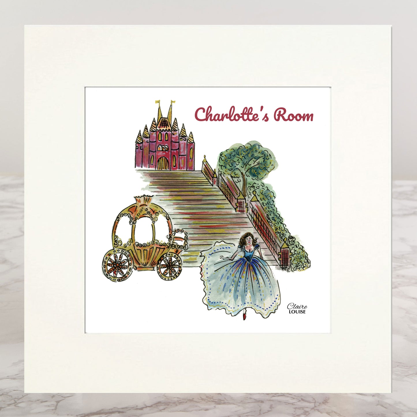 Cinderella Personalised Mounted Print