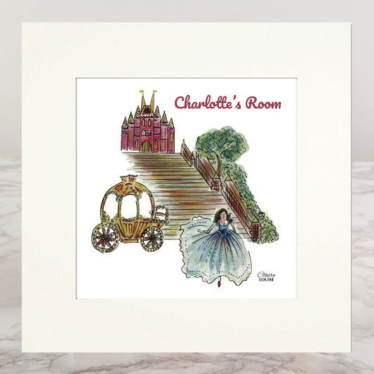 Cinderella Personalised Mounted Print