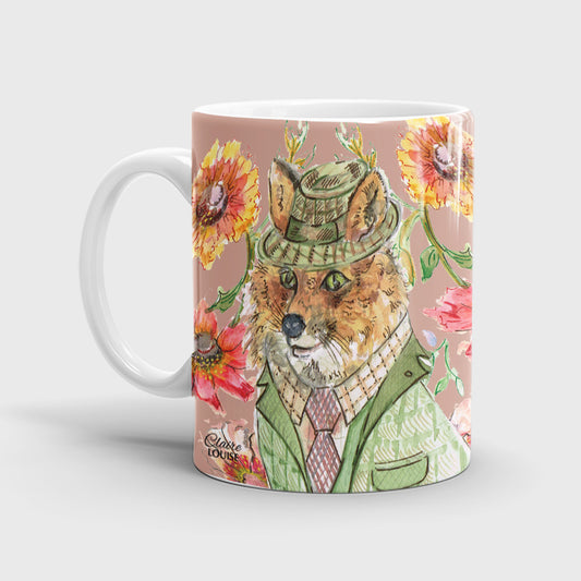 Cottage Floral Fox Ceramic Mug