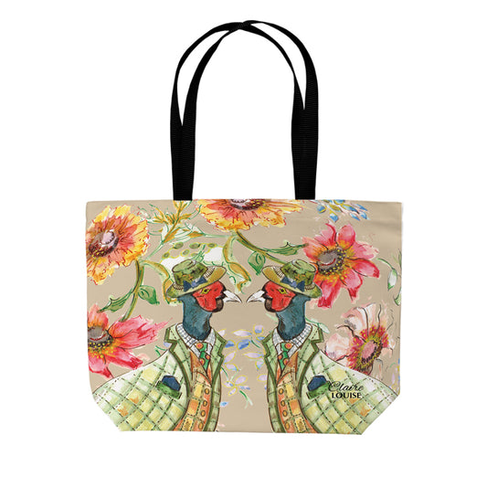 Cottage Floral Pheasant double sided print shopper