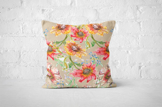 Cottage Flowers Biscuit Cushion