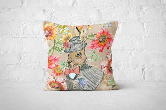 Cottage Floral Hare Cushion