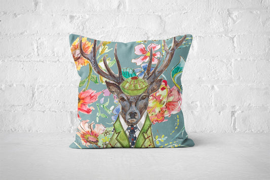 Cottage Floral Stag Cushion