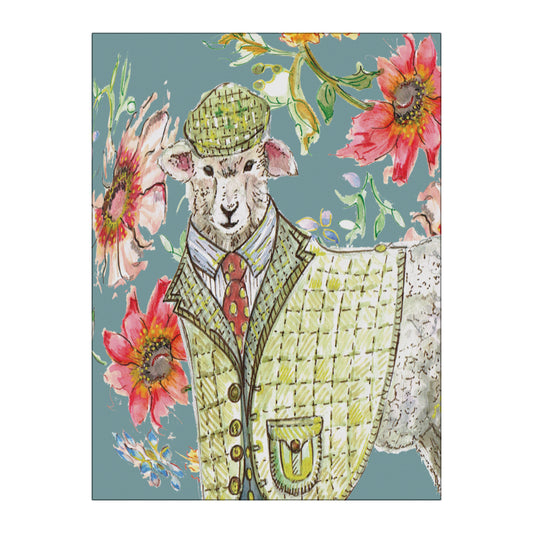 Cottage Sheep Glass Wall Art