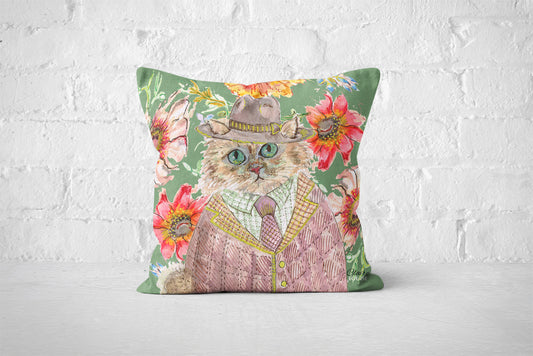 Cottage Floral Cat Cushion