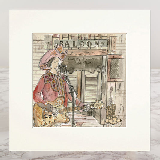 Country And Western Mounted Print