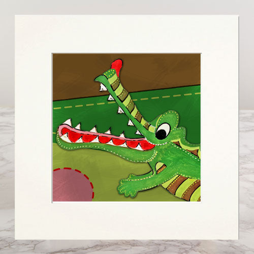 Crocodile Mounted Print