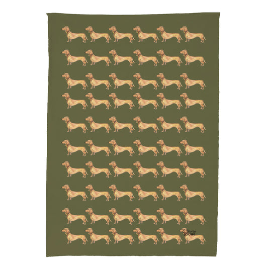 Dachshund Blanket (Olive)