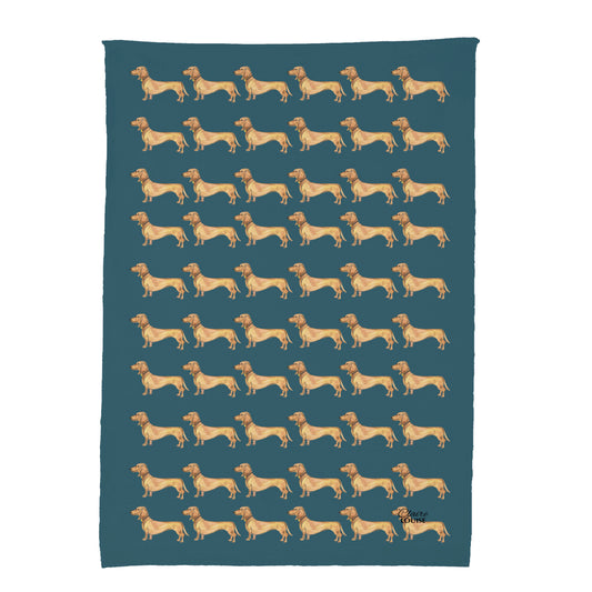 Dachshund Blanket (Teal Blue)