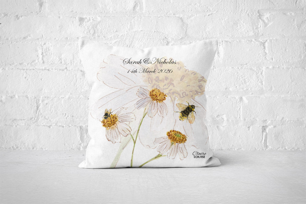 Daisies Wedding Cushion