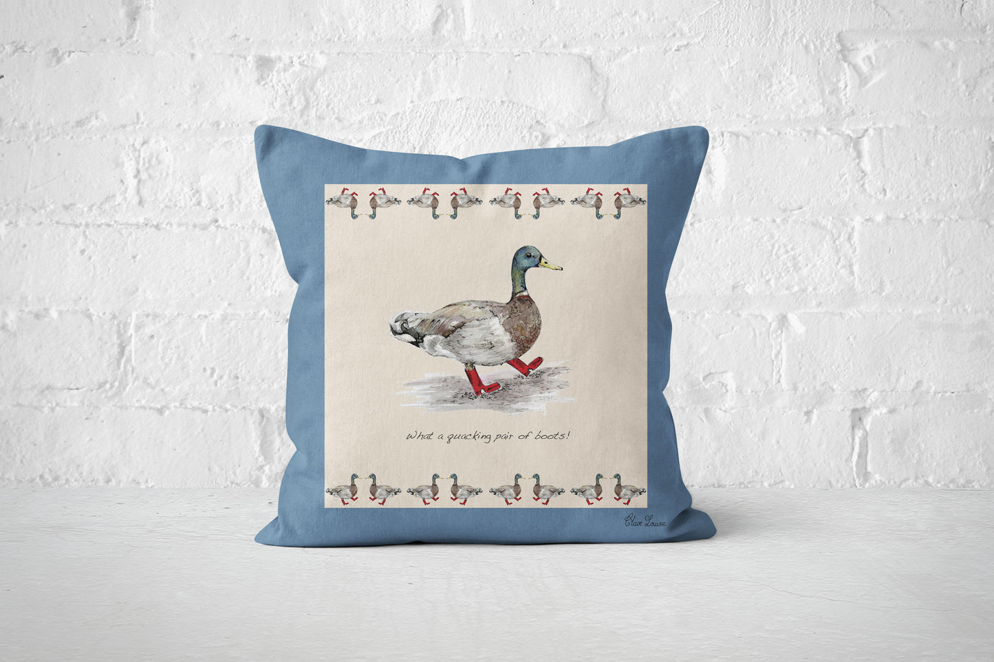 Duck In Boots Cushion