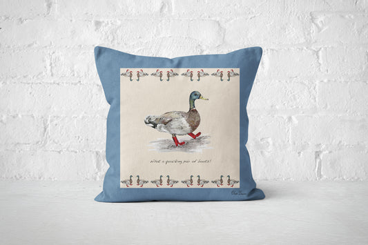 Duck In Boots Cushion