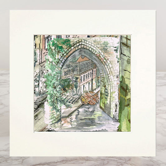 Durham Boathouse Mounted Print