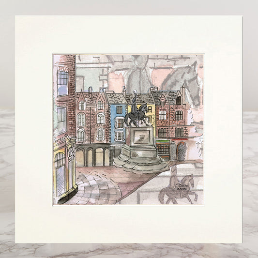 Durham Market Place Mounted Print