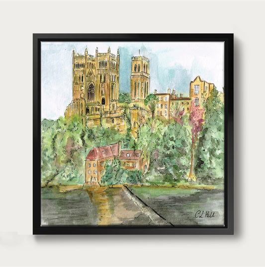 Durham Cathedral Reflections Framed Canvas Print
