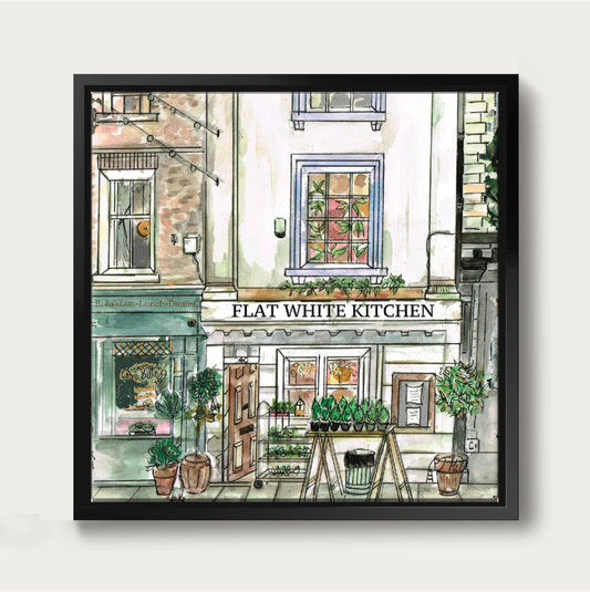 Flat white Durham Framed Canvas Print