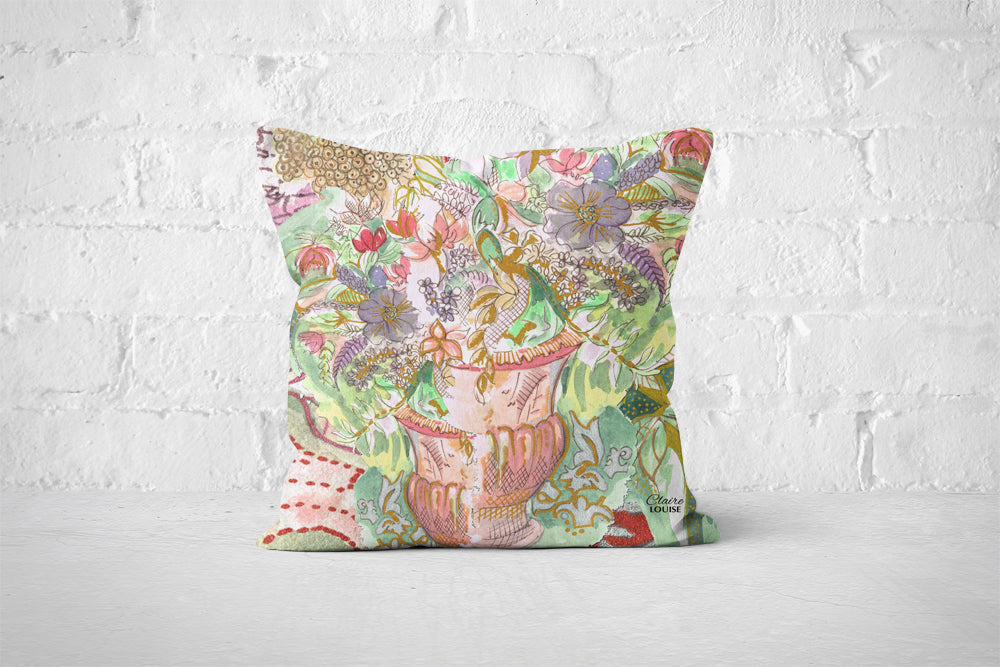 Earth Lime Bloom Cushion