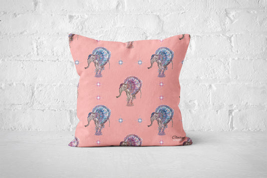 Elephant In The City Patterned Cushion