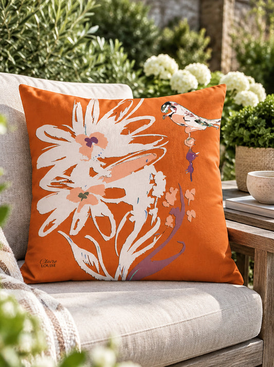 Flora Burnt Orange Outdoor Cushion