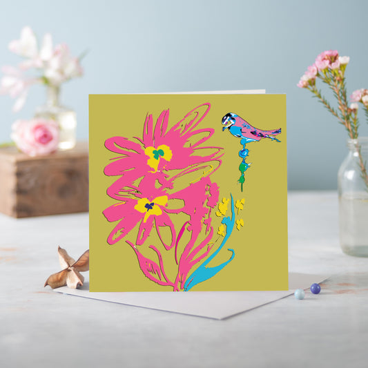 Flora Eosine Pink Greetings Card - Pack of 6