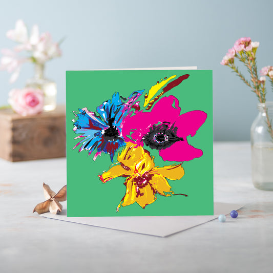 Flora Trio Greetings Card - Pack of 6
