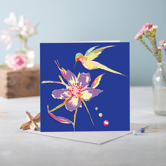 Flora Violet Greetings Card - Pack of 6