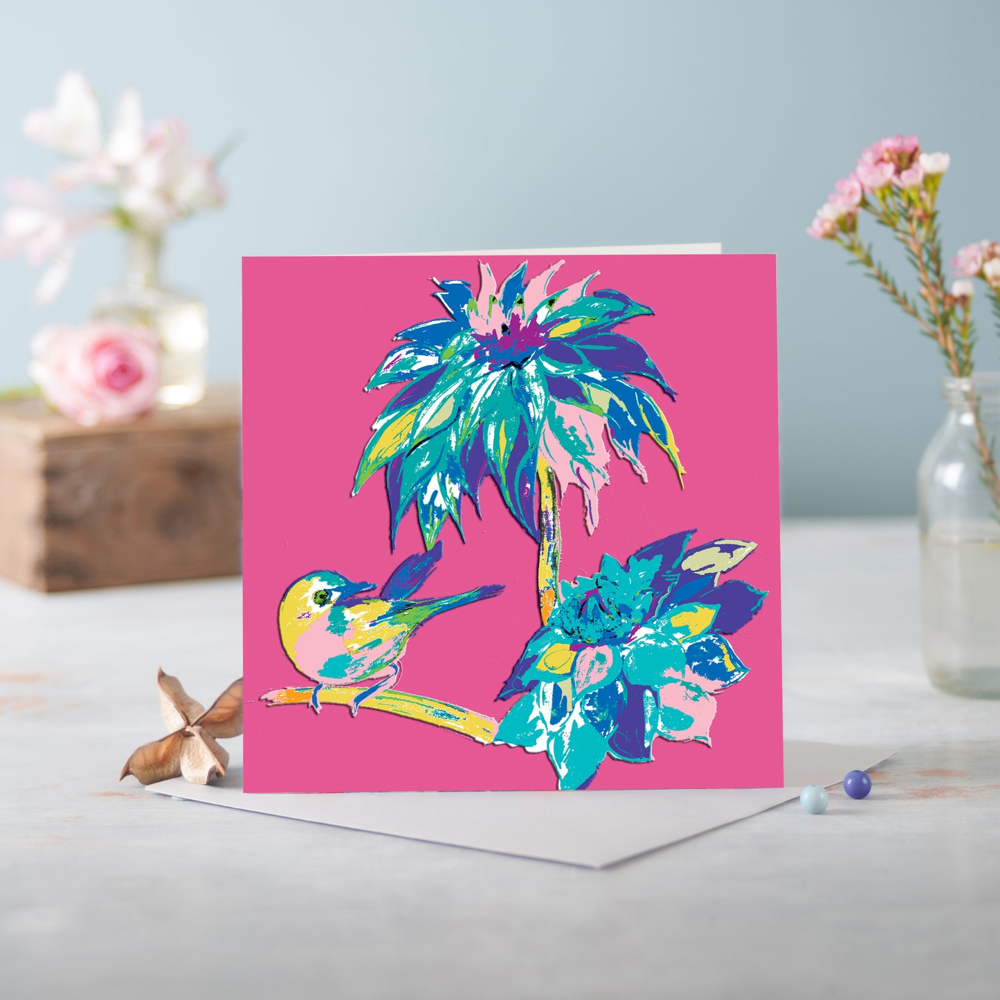 Flora Spinel Red Greetings Card - Pack of 6