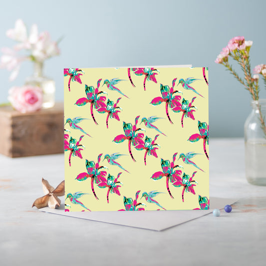 Flora Pop Buttercup Pattern Greeting Card - Pack of 6