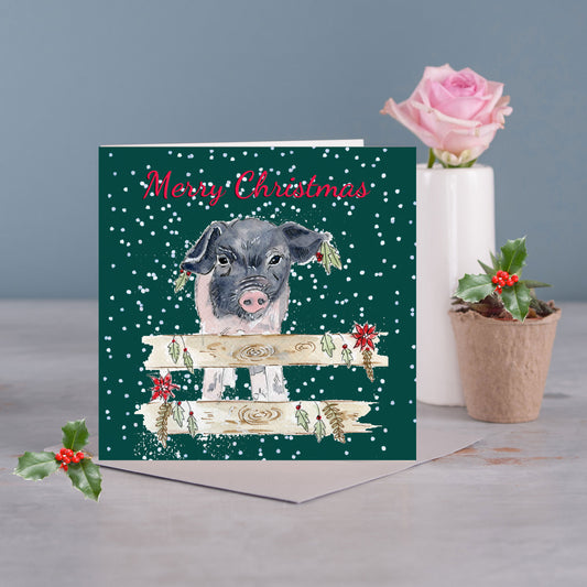 Pig Christmas Card - Pack of 6