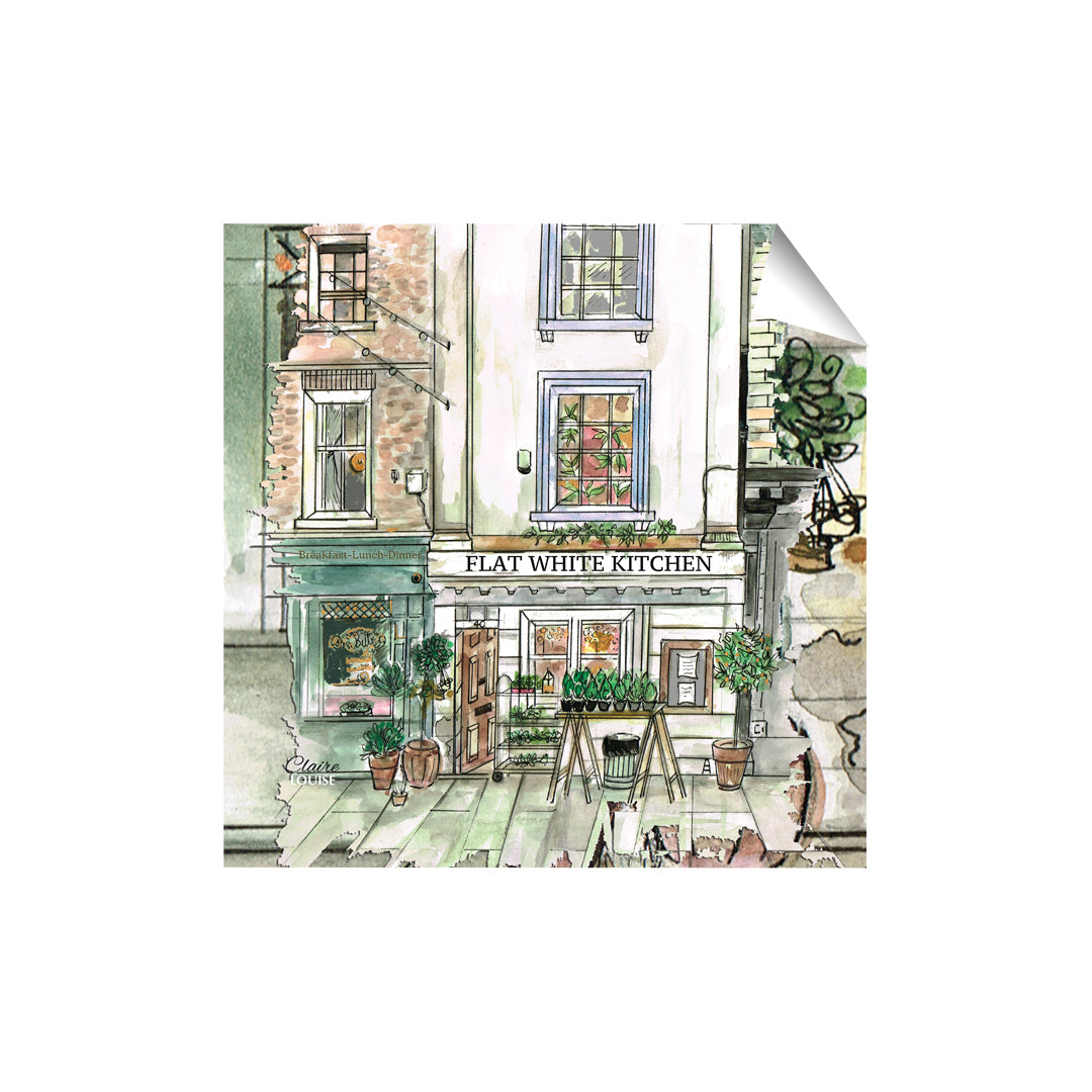 Flat White's Coffee Shop Poster Print