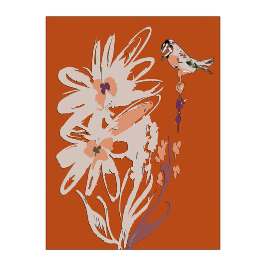 Flora Burnt Orange Glass Wall Art