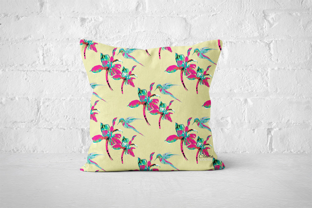 Flora Pop Buttercup Patterned Cushion