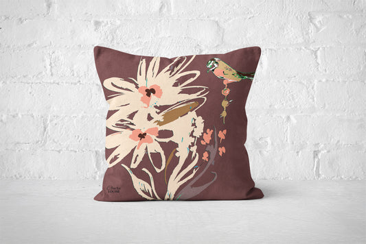 Flora Pop Mahogany Cushion